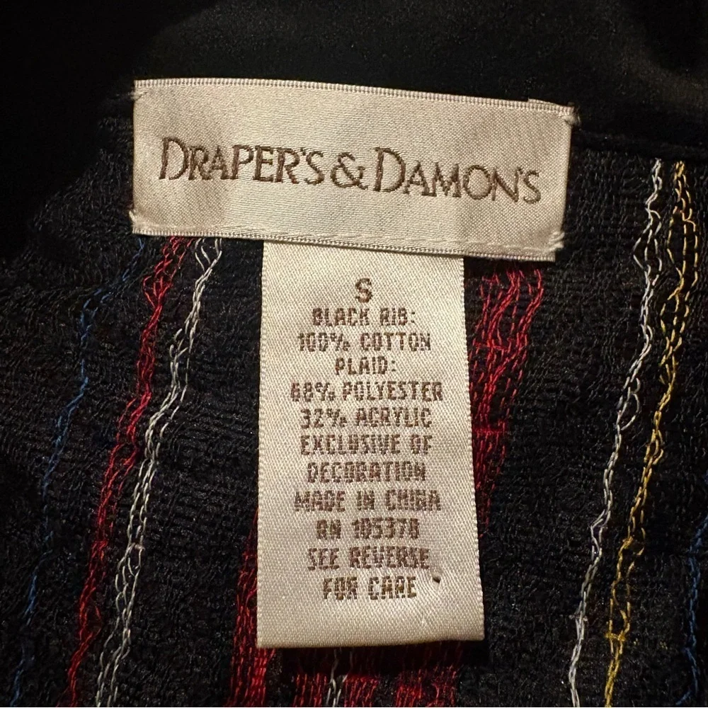 Vintage DRAPER’S & DAMON’S Red Black Plaid Rhinestone Button Holiday Jacket-S